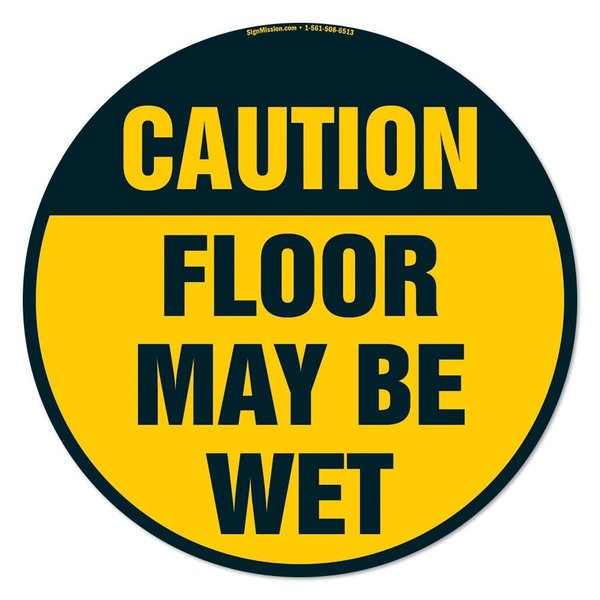 Signmission Floor May Be Wet 16in Non-Slip Floor Marker, 12PK, 16 in L, 16 in H, FD-2-C-16-12PK-99933 FD-2-C-16-12PK-99933